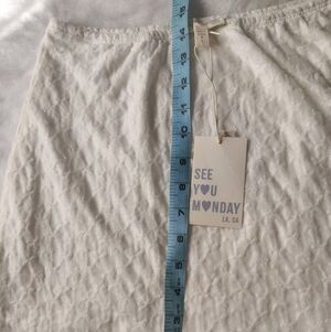 See You Monday White S Textured Mini skirt